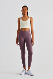 Naomi Cross Over High Waist Leggings Mauve-Leggings-91thelabel-S-Urbanheer