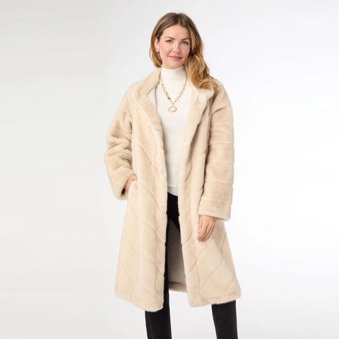 Naomi Faux Fur Coat-Coat-COCO + CARMEN-XS-Tan-Urbanheer