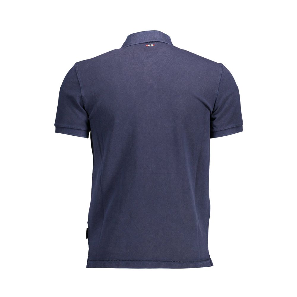 Napapijri Blue Cotton Men Polo Shirt-Napapijri-S-Urbanheer