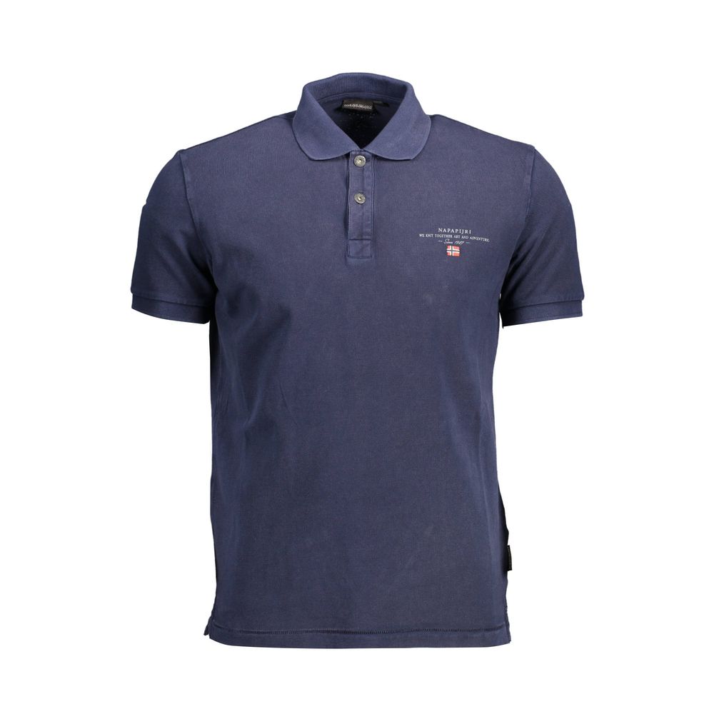 Napapijri Blue Cotton Men Polo Shirt-Napapijri-S-Urbanheer