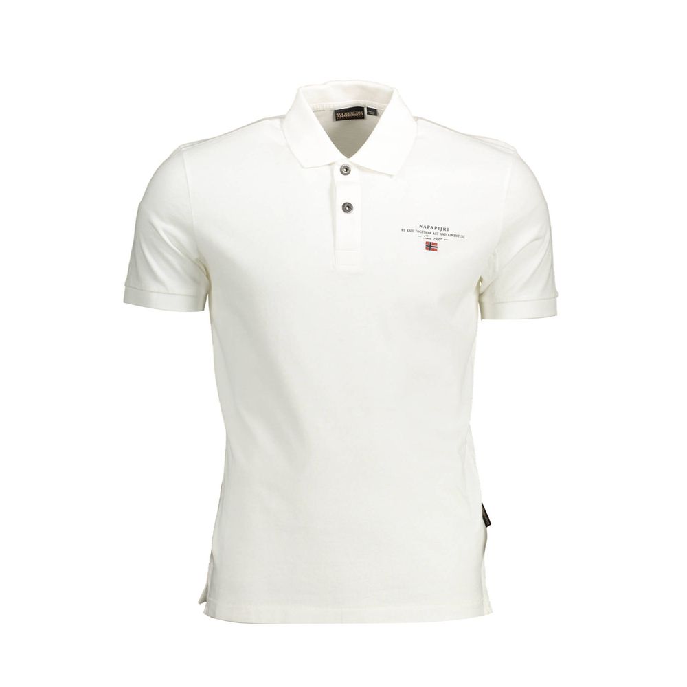 Napapijri White Cotton Men Polo Shirt-Napapijri-S-Urbanheer