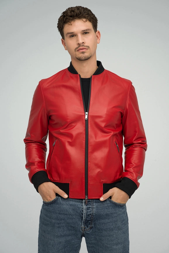 Natural Leather Jacket For Men Red-Jacket-A&A Vesa-46-red-Urbanheer