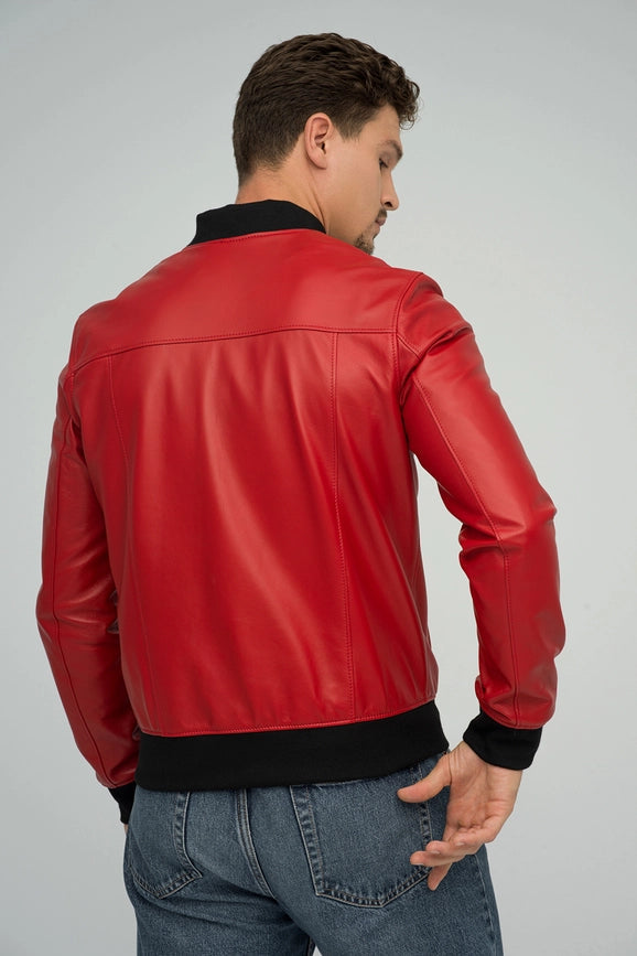 Natural Leather Jacket For Men Red-Jacket-A&A Vesa-46-red-Urbanheer
