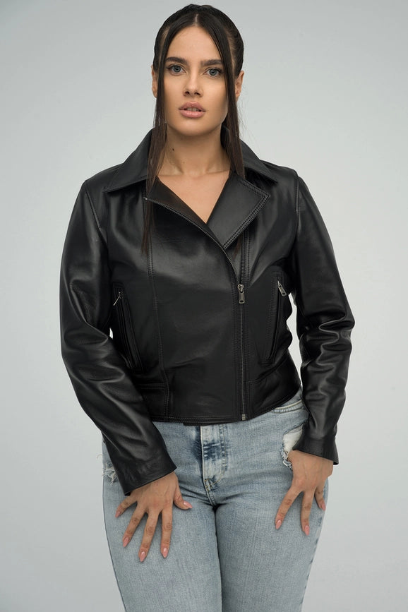 Natural Leather Jacket For Women black-Jacket-A&A Vesa-36-black-Urbanheer