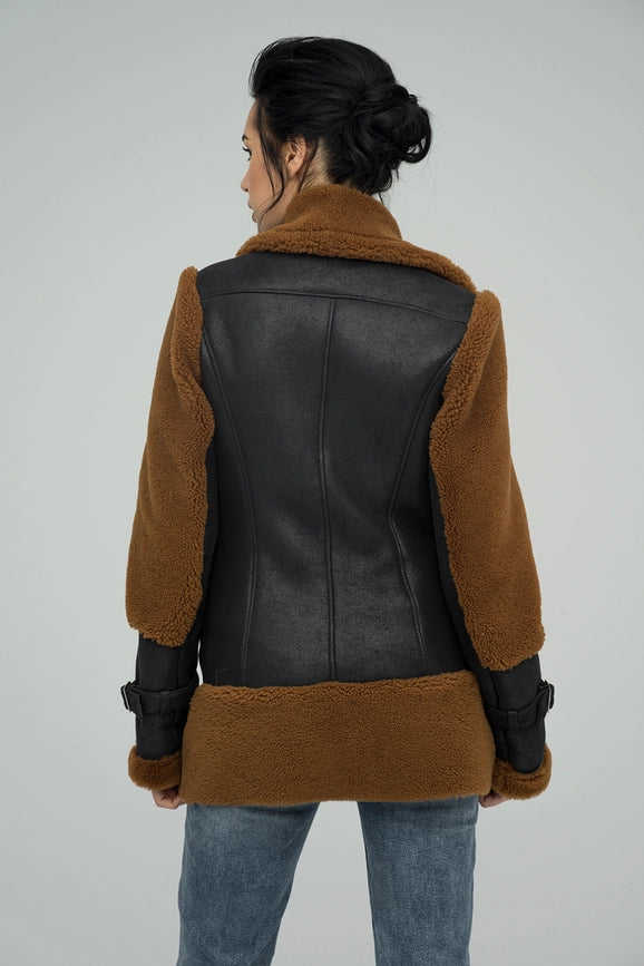 Natural Shearling Coat For Women black-Coat-A&A Vesa-34-black-Urbanheer