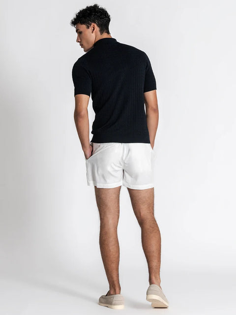 Navy Blue GG Knit Polo