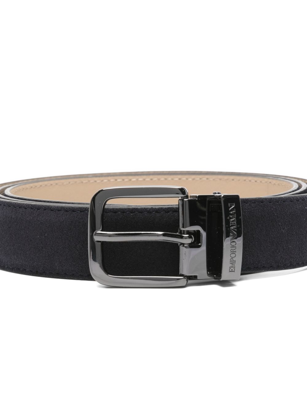 Navy Blue Suede Leather Comfort Belt
