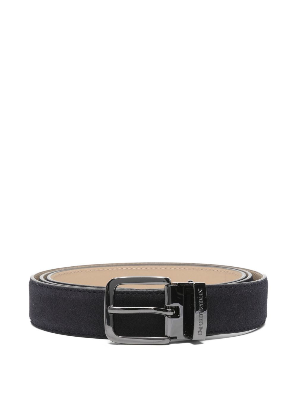 Navy Blue Suede Leather Comfort Belt