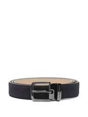 Navy Blue Suede Leather Comfort Belt