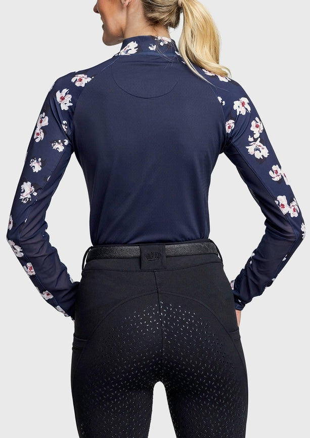 Navy Floral Raglan Long Sleeve Sun Shirt-Shirt-Kastel Denmark-XXS-Urbanheer