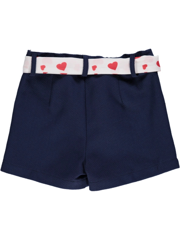 Navy Shorts with White Belt with Red Hearts-Shorts-Piccola Speranza-3Y-Urbanheer