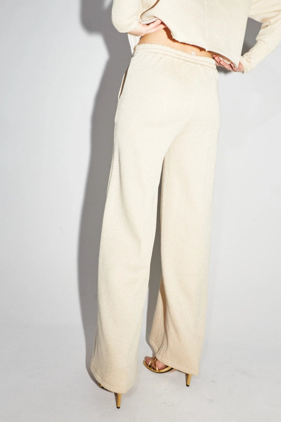 Neil Pants in Beige Lurex Jersey-Pants-IMPREVU-S-Urbanheer