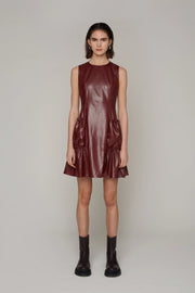 Nellie Sleeveless Pu Dress-Dress-Amy Lynn-S-Wine-Urbanheer