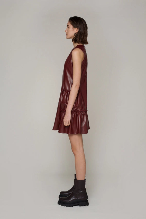 Nellie Sleeveless Pu Dress-Dress-Amy Lynn-S-Wine-Urbanheer
