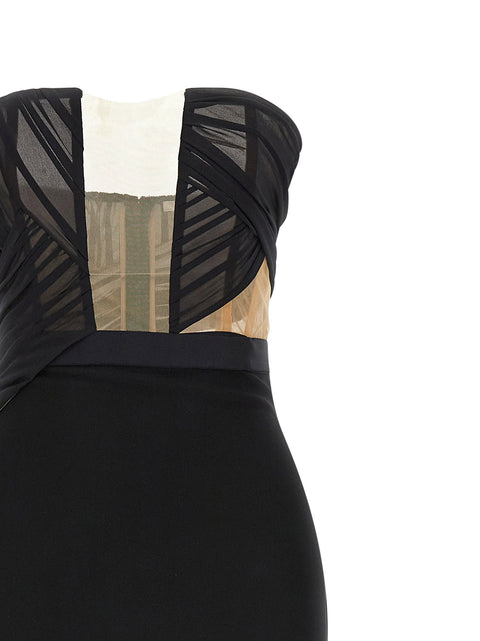 Nensi Dojaka Corsetted Draped Maxi Dress
