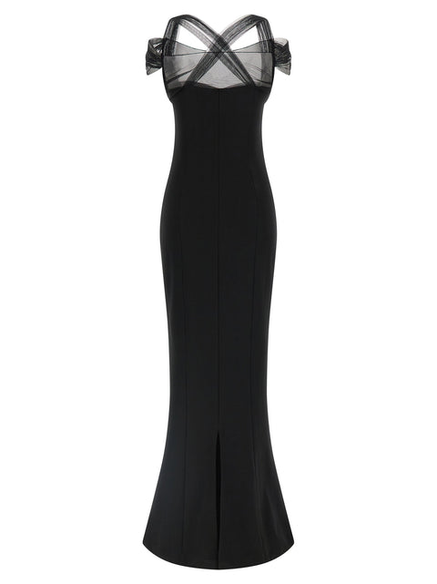 Nensi Dojaka Draped Padded Cup Maxi Dress