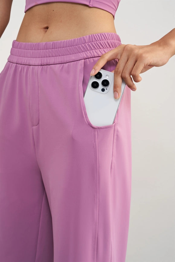 Nessa Loose Fit Yoga Active Pants Velvet Berry-Pants-91thelabel-S-Urbanheer