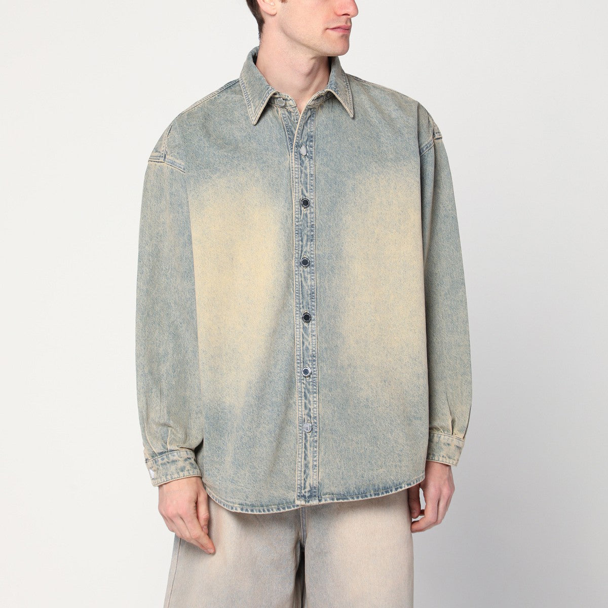 New Amsterdam Surf Association Faded beige denim shirt