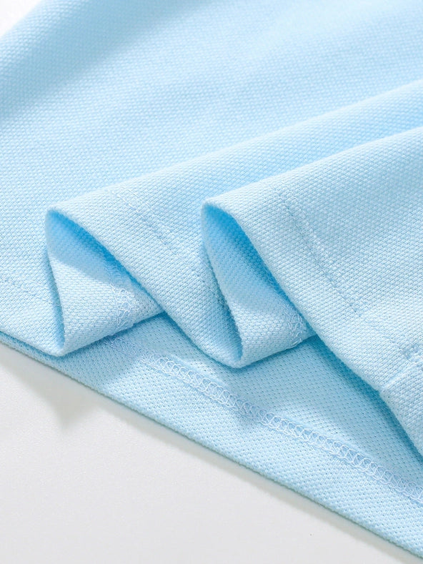 New Arrival Kids Boys Dinosaur Logo Short Sleeves Polo Shirt Blue-Polo Shirt-MyKids-USA™-90 (12-24M)-Urbanheer