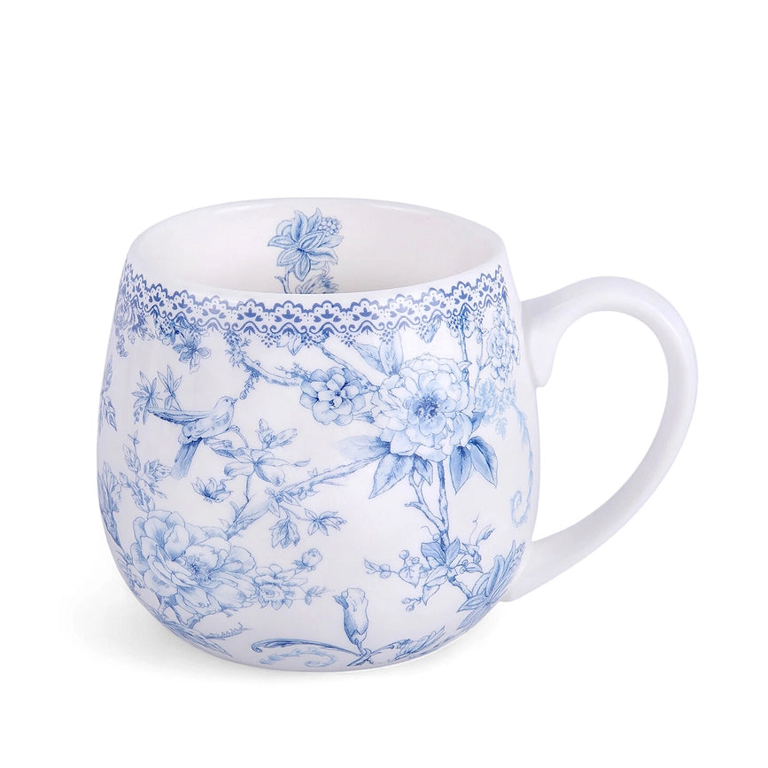 New Blue Flowers Bone China Big Belly Mug in Gift Box-Mug-STP-Blue-Urbanheer