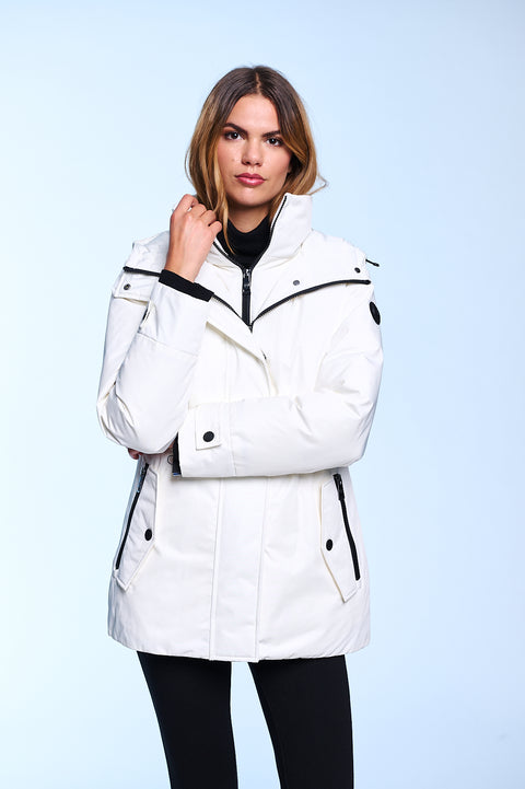 Niagara Short Parka With Fixed Hood With Drawstrings