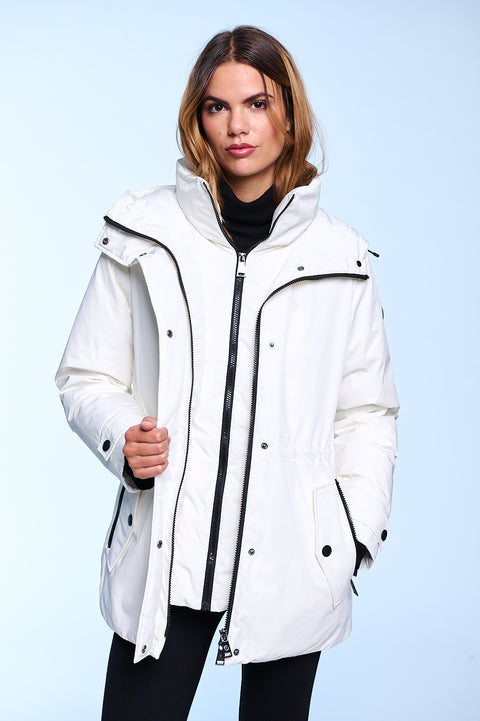 Niagara Short Parka With Fixed Hood With Drawstrings