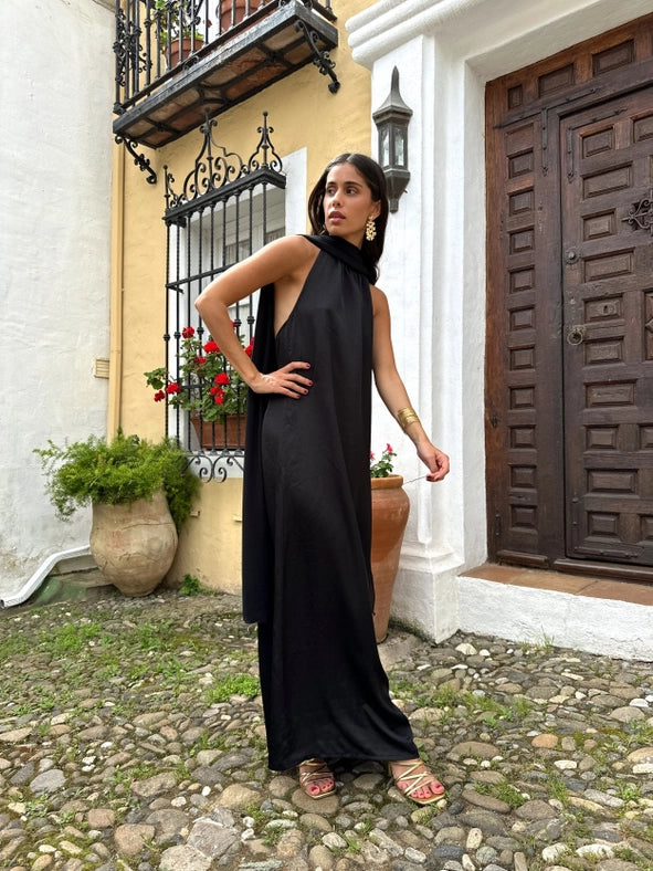 Night Halter Dress BLACK-Dress-Alliwant-S-BLACK-Urbanheer