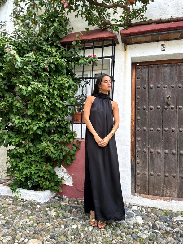 Night Halter Dress BLACK-Dress-Alliwant-S-BLACK-Urbanheer