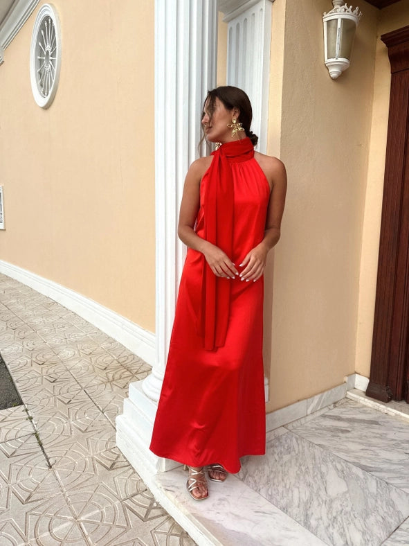 Night Halter Dress RED-Dress-Alliwant-S-RED-Urbanheer