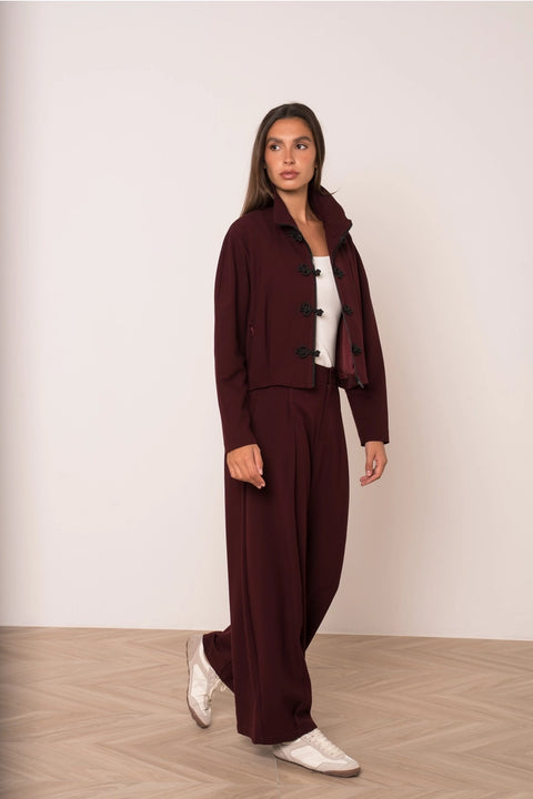 Nikki Short Jacket with A Mao Collar and Frog Fastenings
