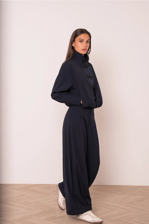 Nikki Short Jacket with A Mao Collar and Frog Fastenings
