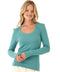 Nimia Feather Rib Puff Shoulder Top