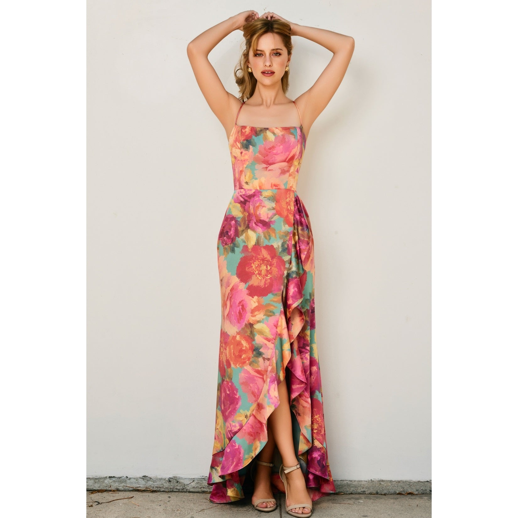 No One Else Open Back Ruffled Maxi Dress