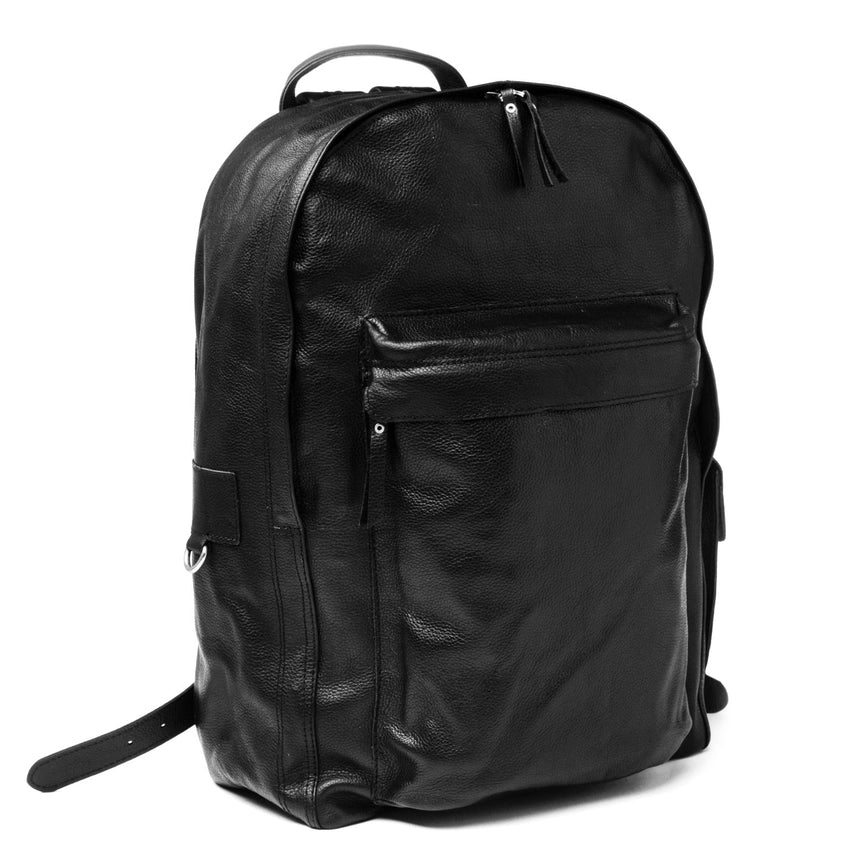 Nomad Leather Backpack Black-Backpack-Belle & Bloom-12 x 6 x 18 in (30.5 x 15.2 x 45.7 cm)-Urbanheer