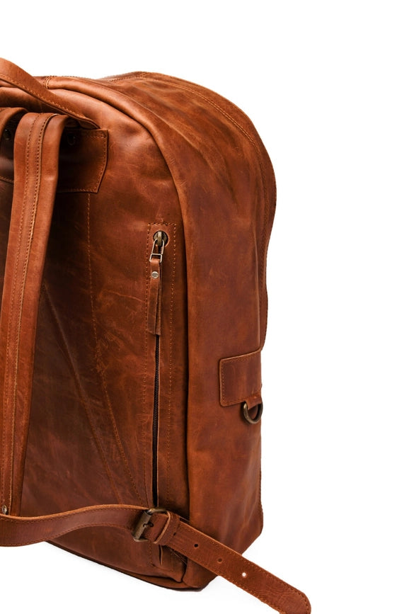 Nomad Leather Backpack Brown-Backpack-Belle & Bloom-12 x 6 x 18 in (30.5 x 15.2 x 45.7 cm)-Urbanheer