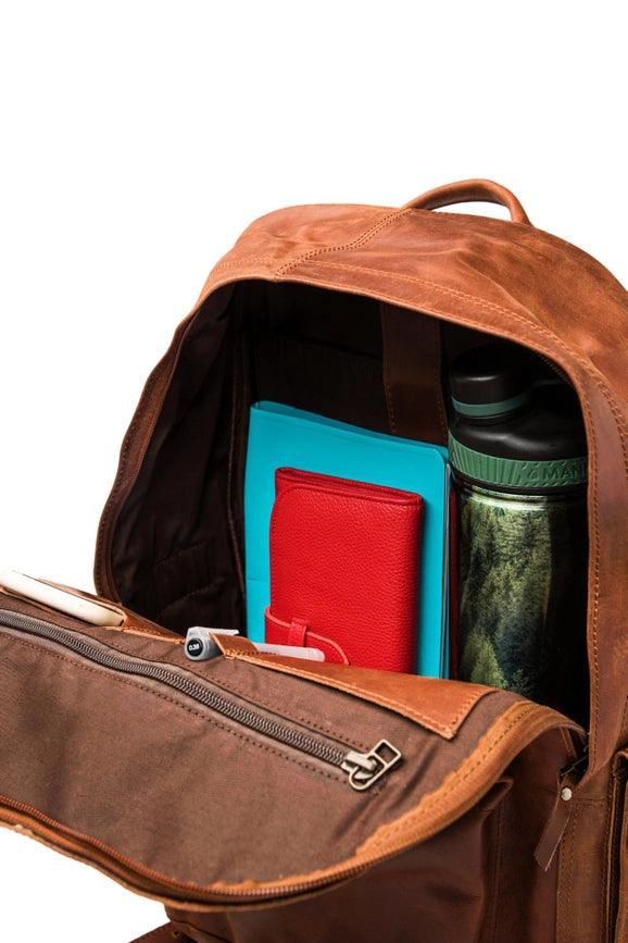 Nomad Leather Backpack Brown-Backpack-Belle & Bloom-12 x 6 x 18 in (30.5 x 15.2 x 45.7 cm)-Urbanheer