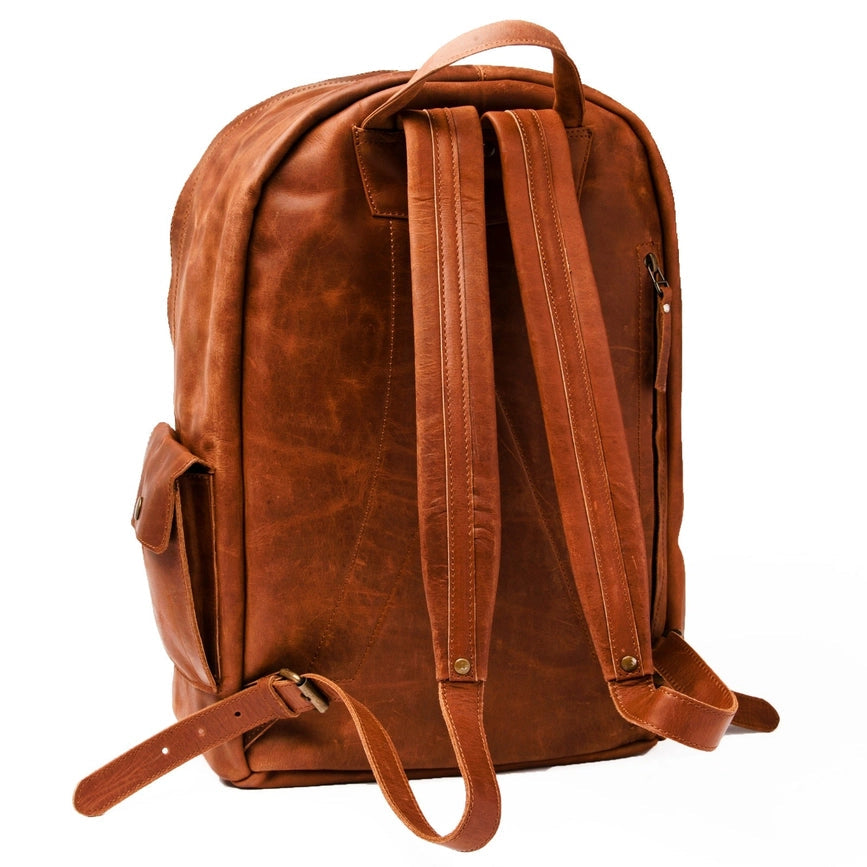 Nomad Leather Backpack Brown-Backpack-Belle & Bloom-12 x 6 x 18 in (30.5 x 15.2 x 45.7 cm)-Urbanheer