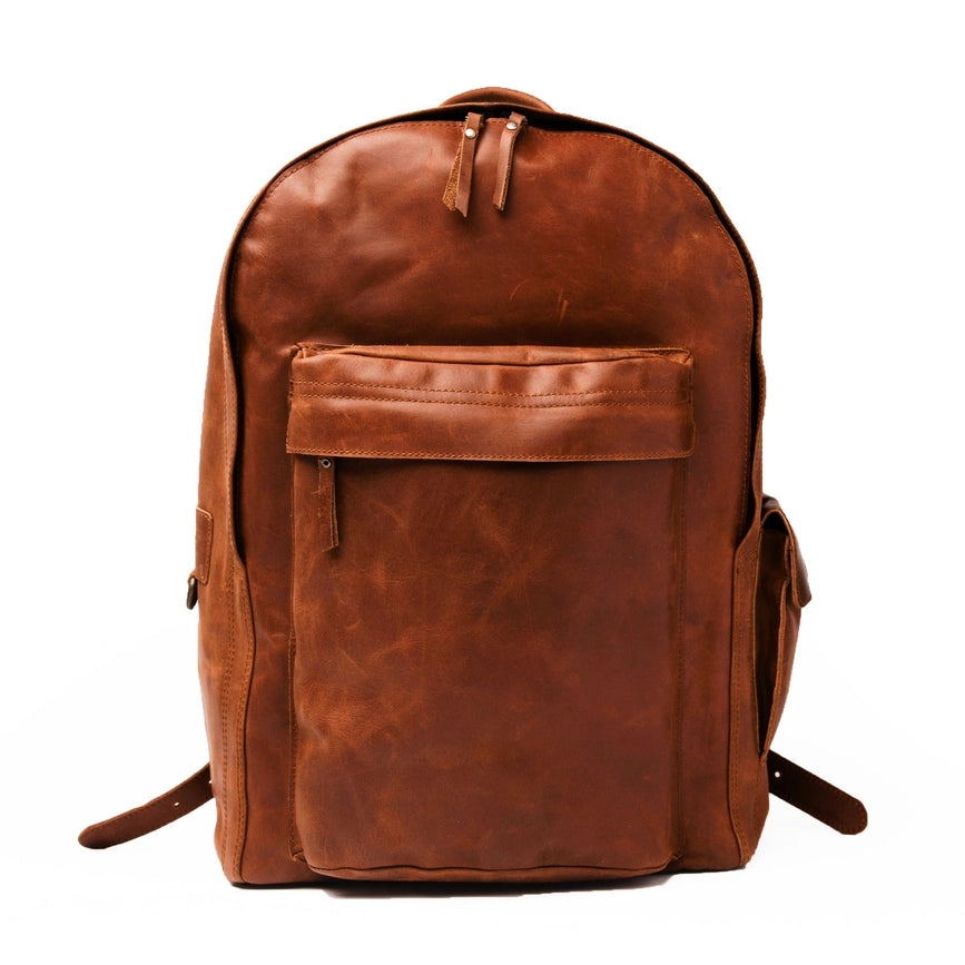 Nomad Leather Backpack Brown-Backpack-Belle & Bloom-12 x 6 x 18 in (30.5 x 15.2 x 45.7 cm)-Urbanheer
