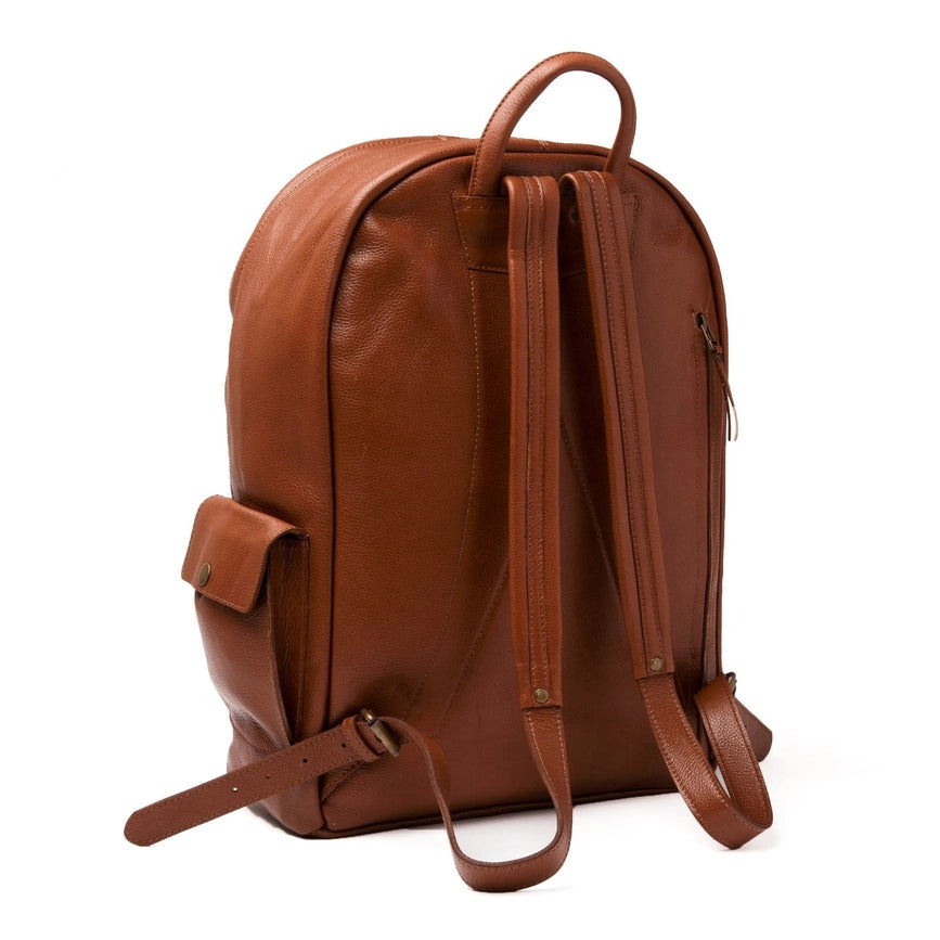 Nomad Leather Backpack Tan-Backpack-Belle & Bloom-12 x 6 x 18 in (30.5 x 15.2 x 45.7 cm)-Urbanheer