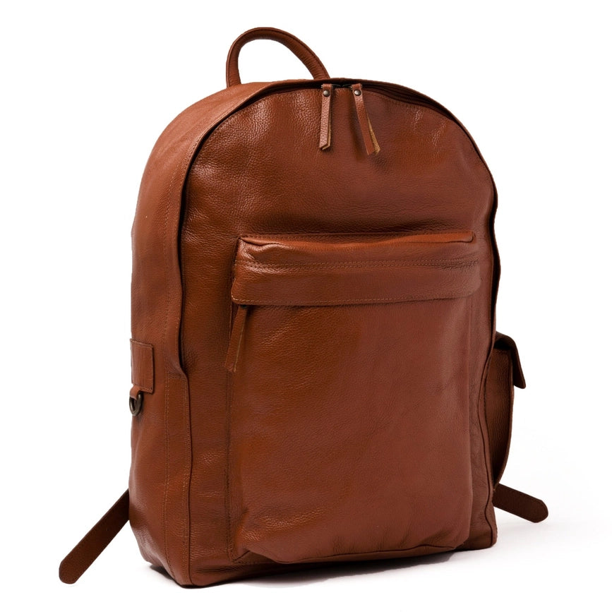 Nomad Leather Backpack Tan-Backpack-Belle & Bloom-12 x 6 x 18 in (30.5 x 15.2 x 45.7 cm)-Urbanheer