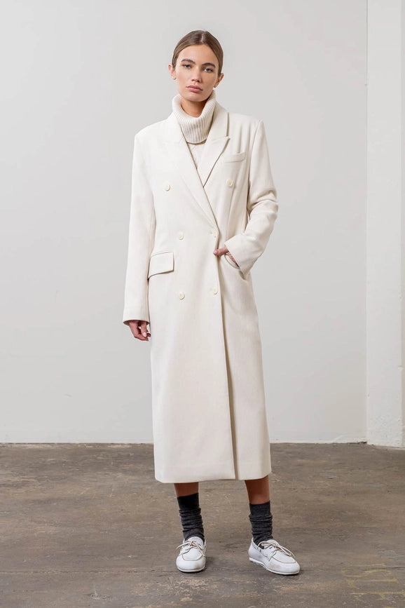 Notch Collar Button Front Long Line Coat-Coat-Moon River-XS-CREAM-Urbanheer