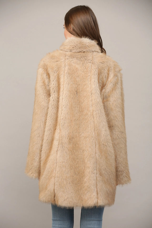 Notch Collar Faux Fur Coat-Coat-FATE-S-TAUPE-Urbanheer