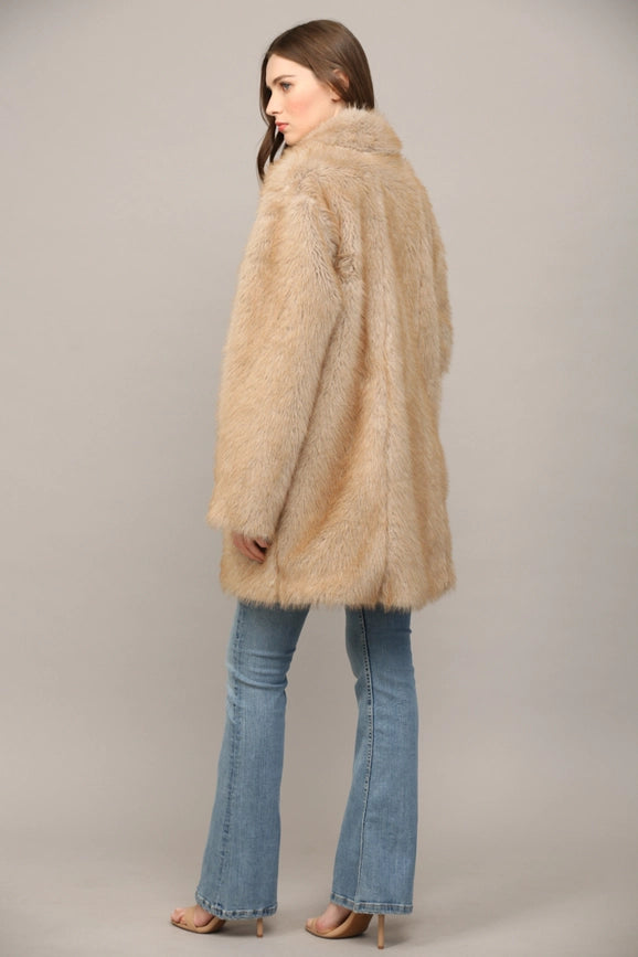 Notch Collar Faux Fur Coat-Coat-FATE-S-TAUPE-Urbanheer