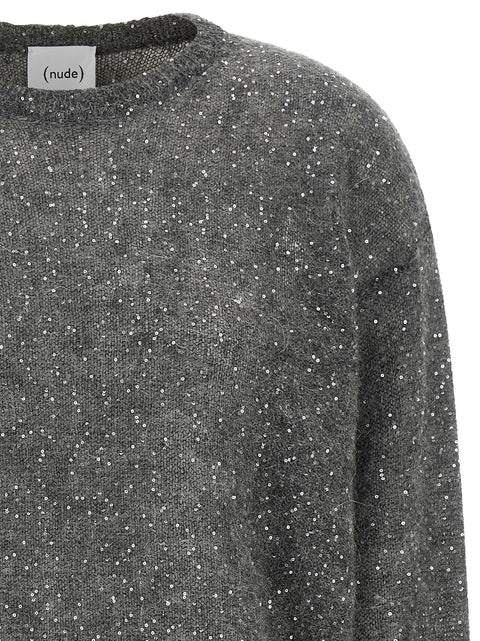 Nude Micro Sequin Sweater
