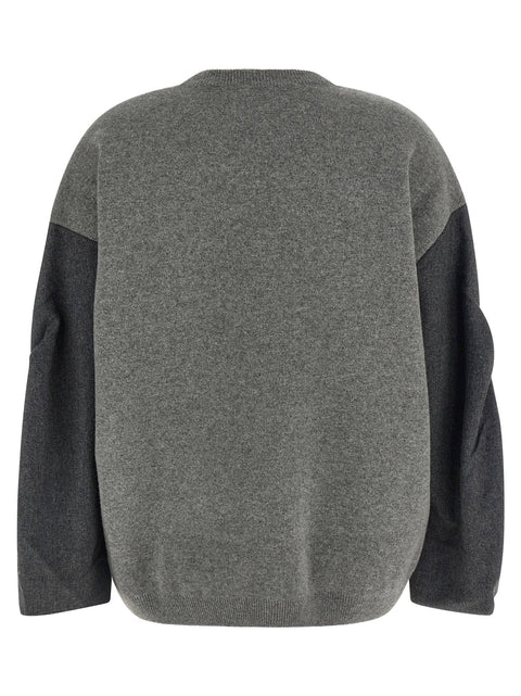 Nude Two-tone Sleeve Sweater