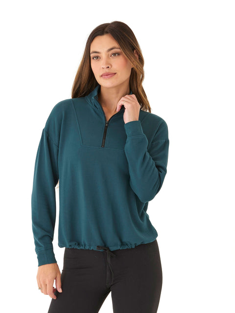 Nyla Feather Fleece Half Zip Pullover
