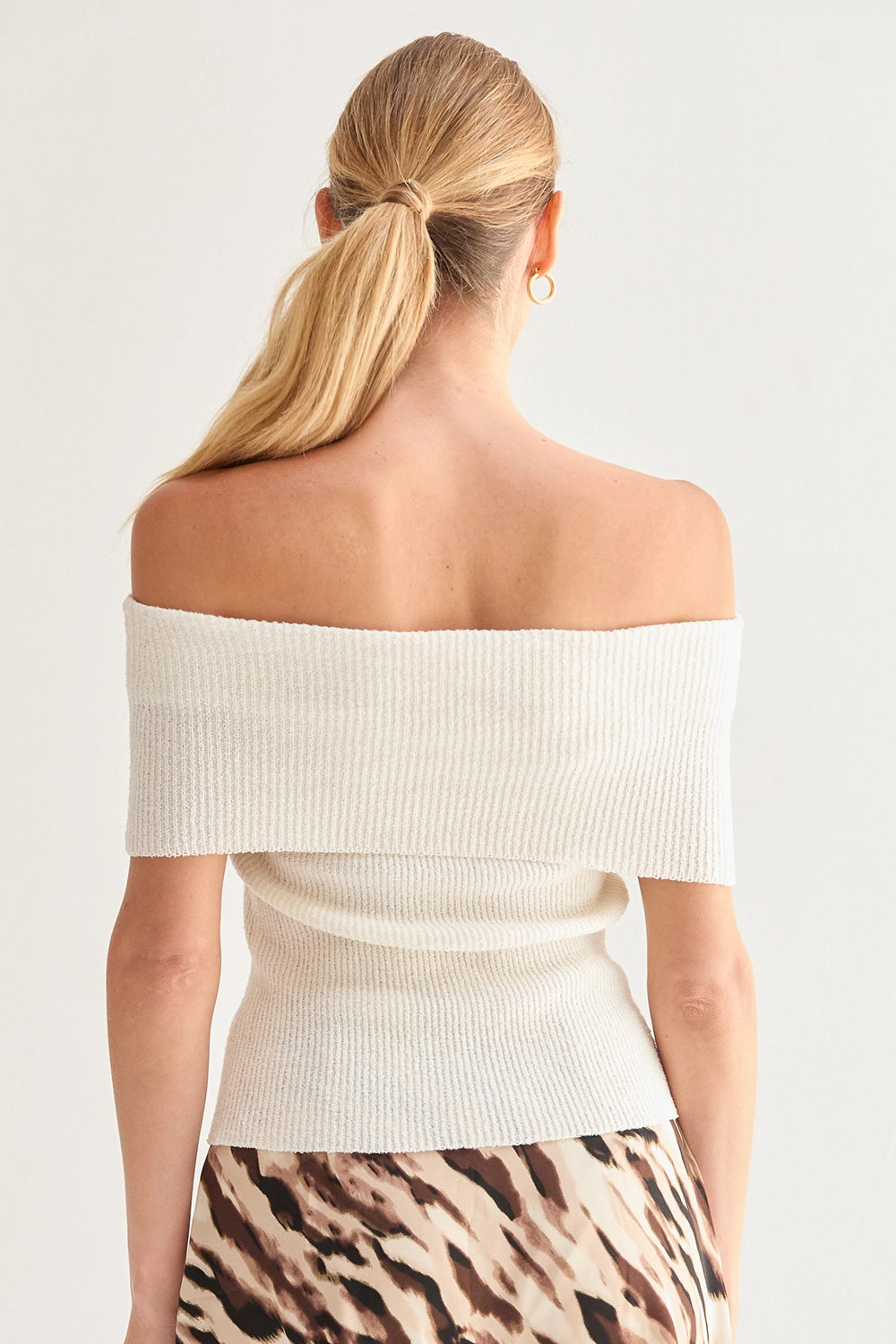 Nyla Off Shoulder Sweater Knit Top