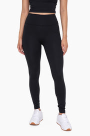 Nylon-Blend Essential Solid Leggings BLACK-Leggings-Mono B-S-BLACK-Urbanheer