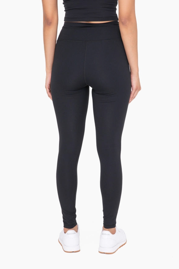 Nylon-Blend Essential Solid Leggings BLACK-Leggings-Mono B-S-BLACK-Urbanheer