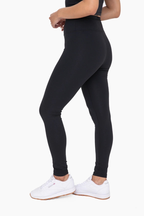 Nylon-Blend Essential Solid Leggings BLACK-Leggings-Mono B-S-BLACK-Urbanheer